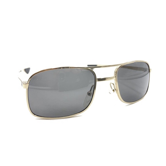 ArtCraft Gold Rectangle Sunglasses Gray Lens 52-18 140 USA Designer Men Women - Picture 1 of 12